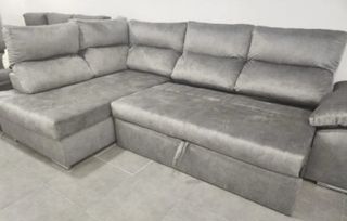 Sofá modular gris de tela nuevo