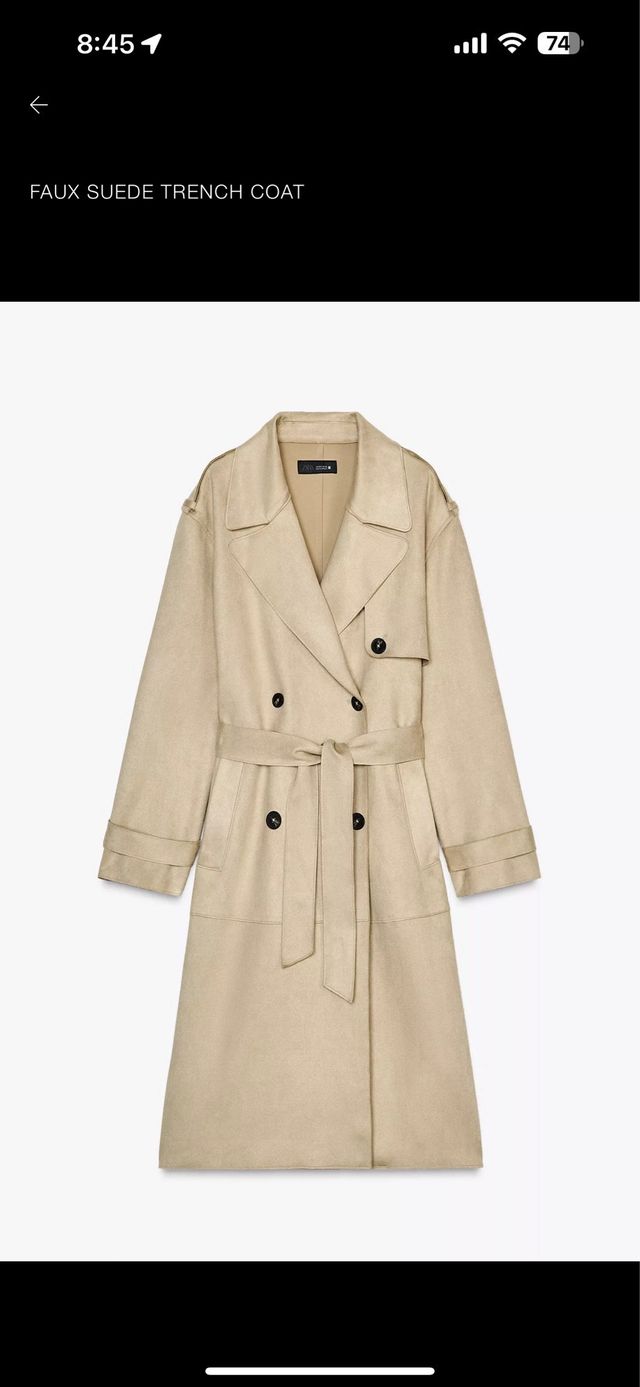 Abrigo Zara Beige Talla L