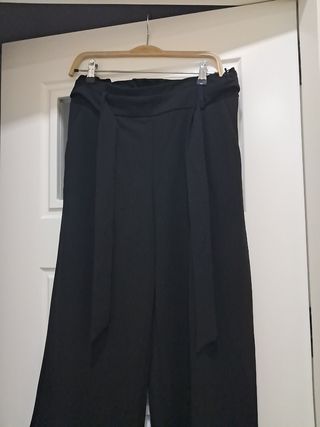 Pantalón ancho mujer negro
