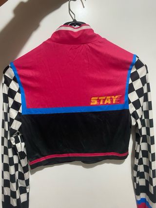 Top Racing Rosa Manga Larga Mujer