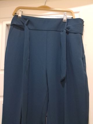 Pantalón de vestir mujer color  azulado