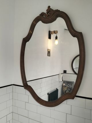 Espejo antiguo madera y cristal