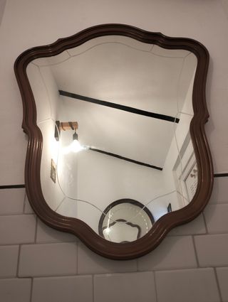 Espejo antiguo madera y cristal