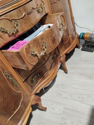 Mueble de salón antiguo madera y cristal