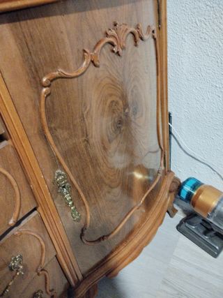 Mueble de salón antiguo madera y cristal