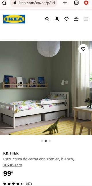 Cama infantil IKEA KRITTER con somier 