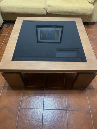 Mesa de centro madera y cristal