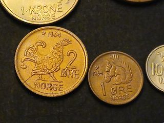 Noruega 7 monedas 1964