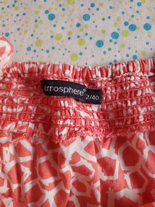 Mono corto estampado rosa y blanco Talla M-L