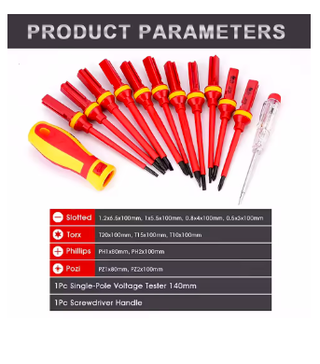 Estuche Destornilladores 13 en 1 + Tijeras WORKPRO