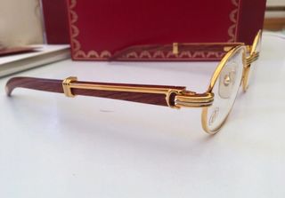 Gafas Cartier Giverny Vintage Oro y madera.