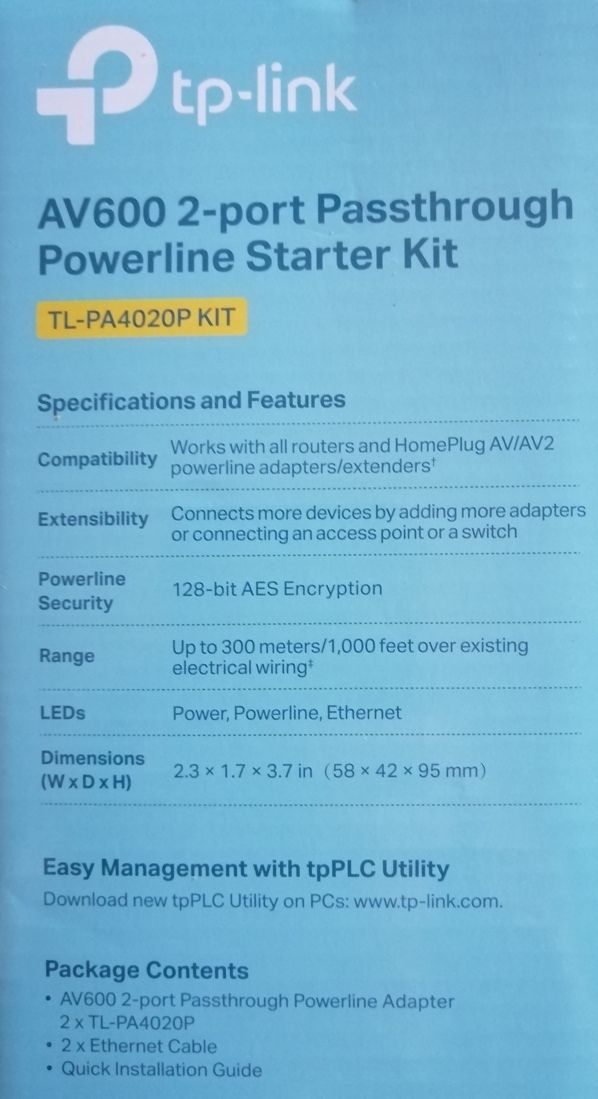 TP-Link AV600 Powerline Starter Kit
