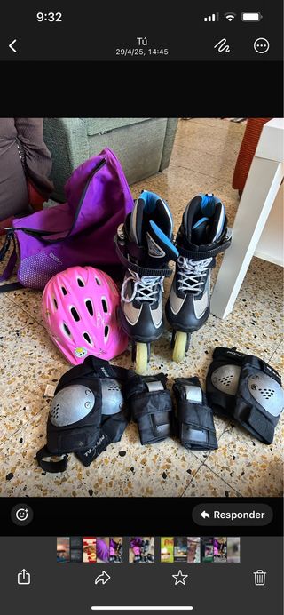 Patines, casco y protecciones