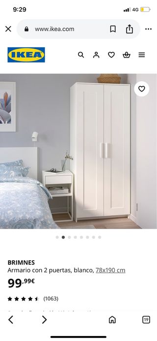 Armario BRIMNES 2 puertas blanco 78x190,