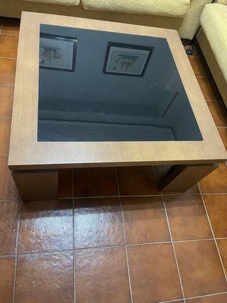 Mesa de centro madera y cristal