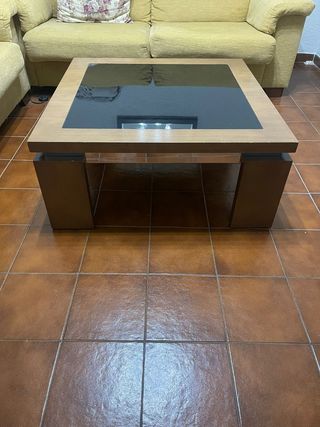 Mesa de centro madera y cristal