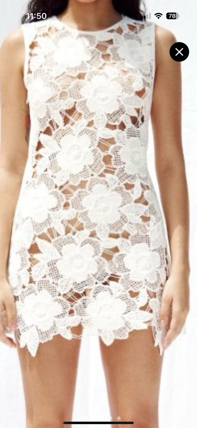 Vestido Zara Blanco Encaje