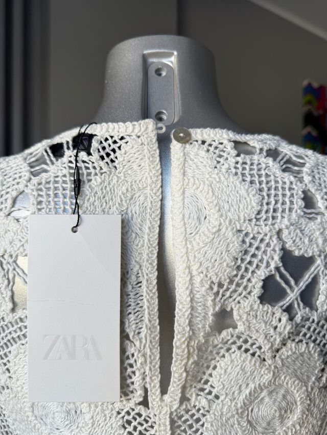 Vestido Zara Blanco Encaje