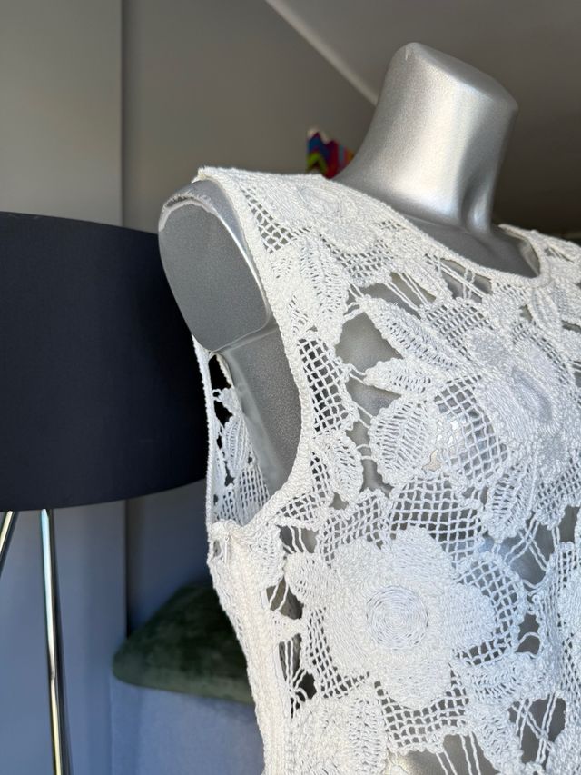 Vestido Zara Blanco Encaje