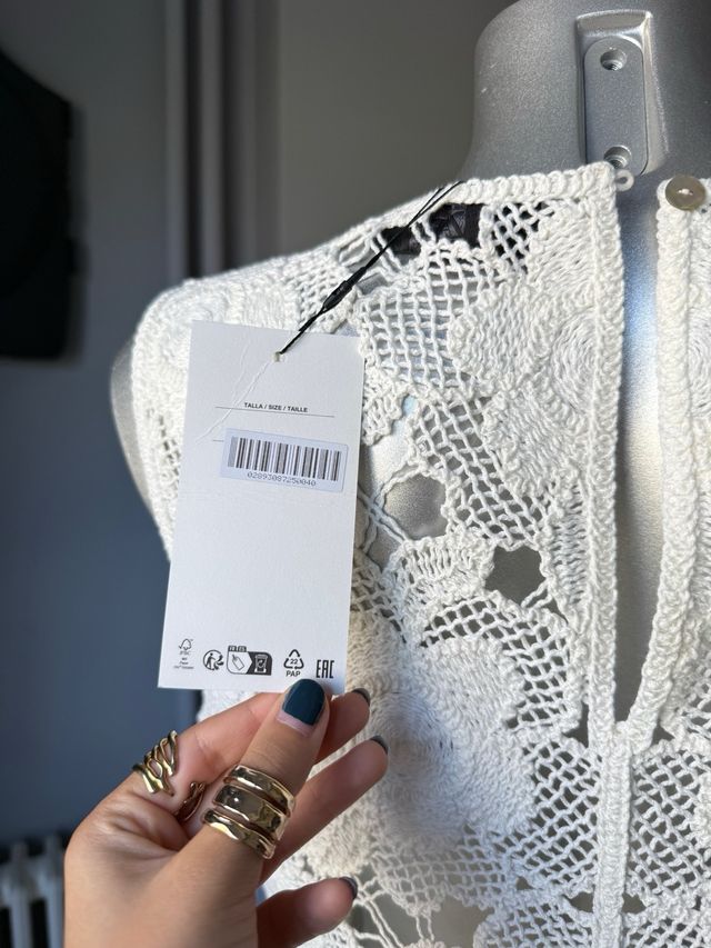 Vestido Zara Blanco Encaje