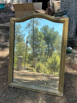 Espejo antiguo madera y cristal