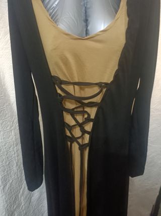 Vestido Medieval Beige y Negro