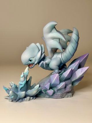 Figure resina 3D Drago Bianco Occhi Blu Yugioh