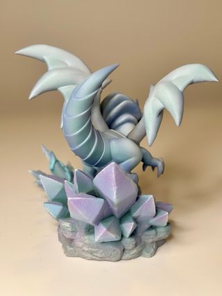 Figure resina 3D Drago Bianco Occhi Blu Yugioh