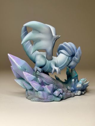 Figure resina 3D Drago Bianco Occhi Blu Yugioh