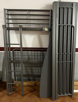 Cama Alta IKEA SVARTA Gris Metal