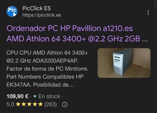 Ordenador Sobremesa HP Pavilion EK347AA 