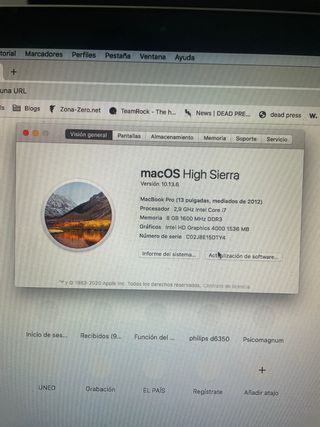 MacBook Pro 2012 Intel Core i7 8GB RAM 750GB