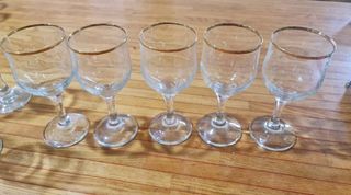 Set 5 Bicchieri Vino + 5 Champagne Oro Trasparente