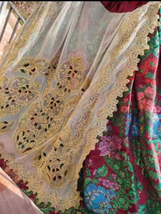 Traje de Fallera color vino Multicolor 