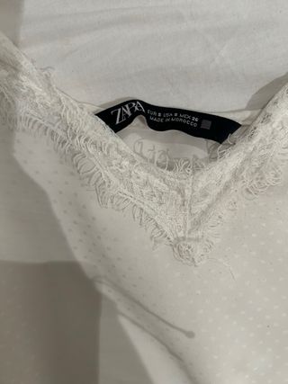 Top Zara Blanco con Encaje