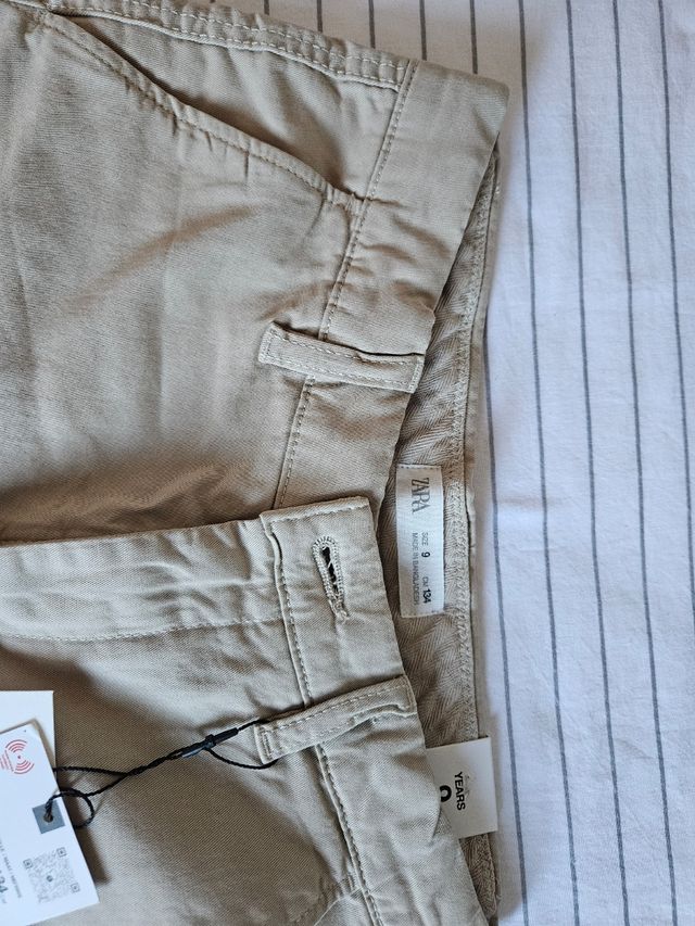 Pantalón corto chino Zara beige de niño