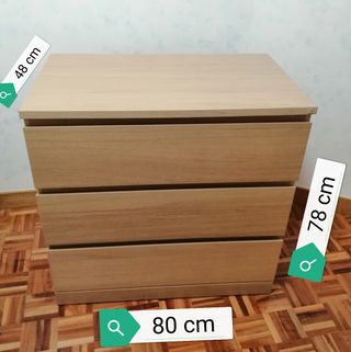 Armario 3 cajones madera