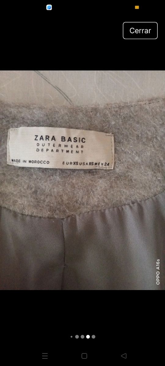 Abrigo Zara Mujer Gris