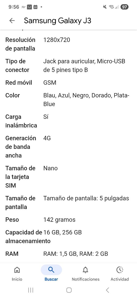 Samsung Galaxy J3 DUOS 2017 Dorado