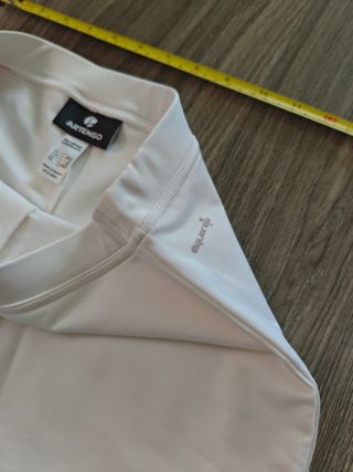 Falda pádel tenis blanca y coral