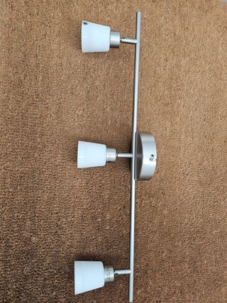 Lámpara IKEA Niquelada 3 Focos Cristal