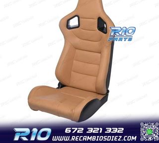 ASIENTO DEPORTIVO SEMI BAQUET ESTILO RS CUERO BEIGE