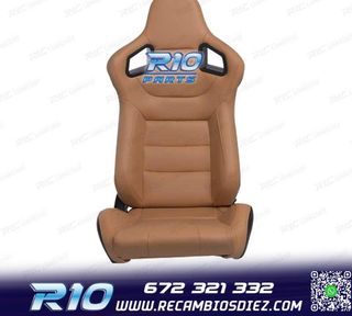 ASIENTO DEPORTIVO SEMI BAQUET ESTILO RS CUERO BEIGE