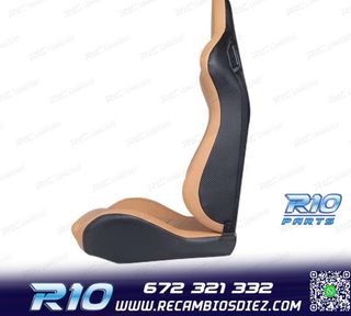 ASIENTO DEPORTIVO SEMI BAQUET ESTILO RS CUERO BEIGE