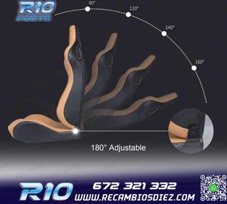 ASIENTO DEPORTIVO SEMI BAQUET ESTILO RS CUERO BEIGE