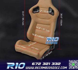 ASIENTO DEPORTIVO SEMI BAQUET ESTILO RS CUERO BEIGE