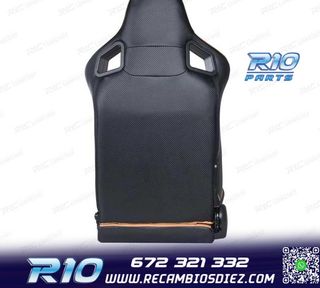 KIT ASIENTO DEPORTIVO SEMI BAQUET ESTILO RS CUERO BEIGE