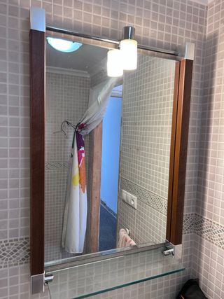 Espejo de Baño Madera y Metal