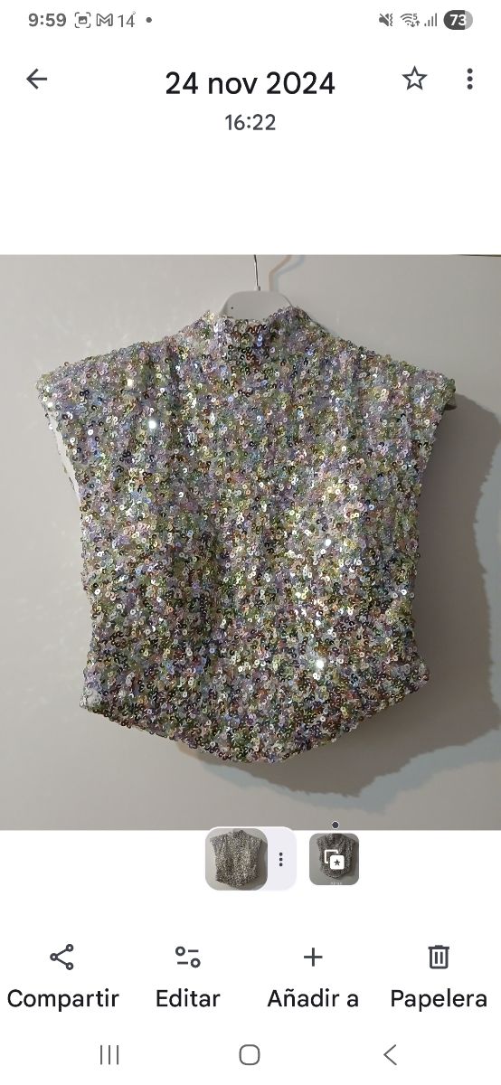 Top de lentejuelas brillante