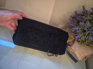 Bolso fiesta ante negro con cadena